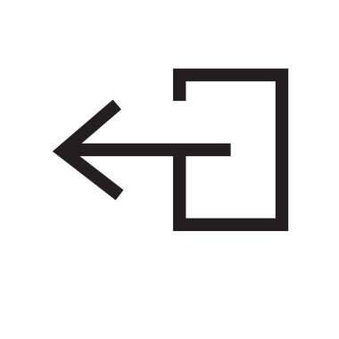 sol ok simge vektör işareti ve üzerinde beyaz backgro izole sembolü