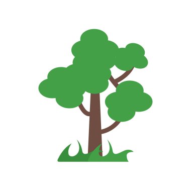 Ağaç simge vektör işareti ve beyaz arka plan üzerinde T izole sembolü