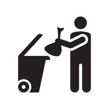 Çöp simge vektör işareti ve beyaz arka plan üzerinde çöp logo kavramı simge izole sembolü