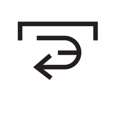 sol ok simge vektör işareti ve üzerinde beyaz backgro izole sembolü