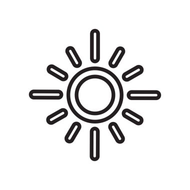 Paz simge vektör üye ve beyaz arka plan üzerinde güneş logo kavramı izole sembolü