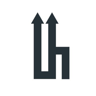 Ok simge vektör işareti ve üzerinde beyaz adam izole sembolü