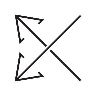 Çapraz ok simgesi işareti vektör ve izole üzerinde beyaz bac sembolü