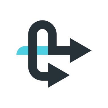 Sağ ok simge vektör işareti ve üzerinde beyaz backgr izole sembolü