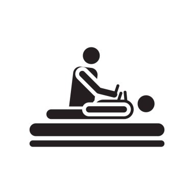 Akupunktur simge vektör işareti ve üzerinde beyaz backgr izole sembolü