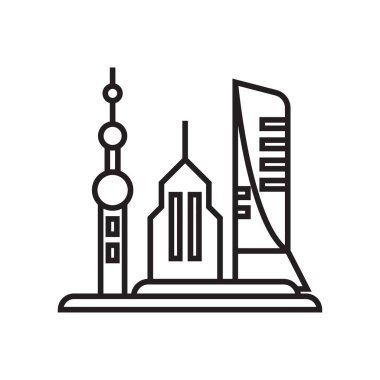 Gökdelenler simge vektör işareti ve üzerinde beyaz backgr izole sembolü