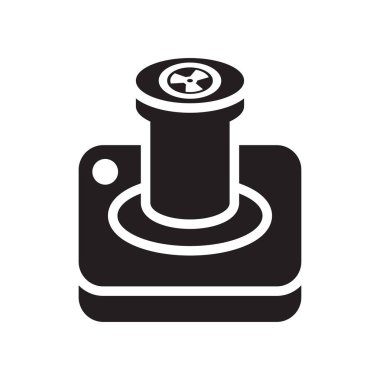 Nükleer simge vektör işareti ve beyaz arka plan üzerinde izole sembolü