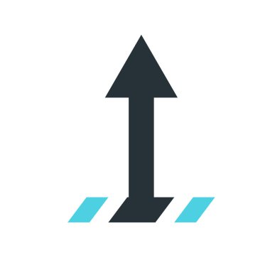 Ok simge vektör işareti ve üzerinde beyaz adam izole sembolü