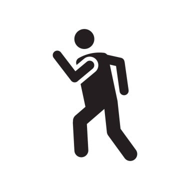 Adam simge vektör işareti ve sembol çalışan beyaz arka plan üzerinde koşan adam logo kavramı simge izole