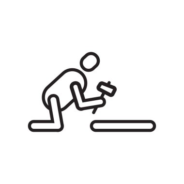 Alt simge vektör işareti ve beyaz arka plan üzerinde izole sembolü,