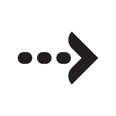 Sağ ok simge vektör işareti ve üzerinde beyaz backgr izole sembolü