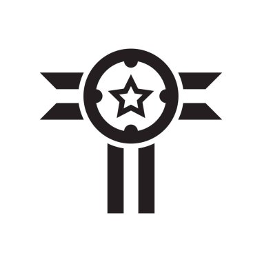 Rozet simge vektör işareti ve beyaz arka plan üzerinde izole sembolü, 