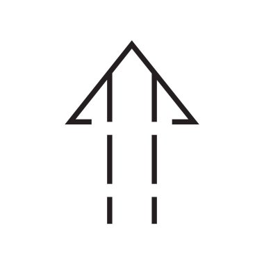 Ok simge vektör işareti ve üzerinde beyaz adam izole sembolü