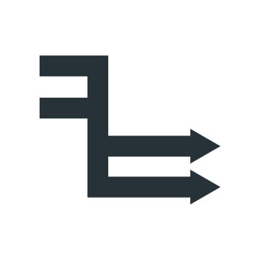 Sağ ok simge vektör işareti ve üzerinde beyaz backgr izole sembolü