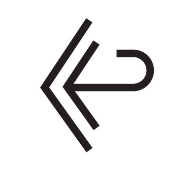 sol ok simge vektör işareti ve üzerinde beyaz backgro izole sembolü