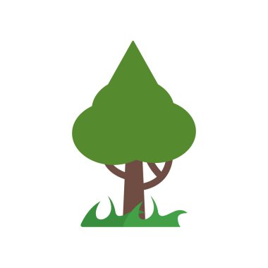 Ağaç simge vektör işareti ve beyaz arka plan üzerinde T izole sembolü