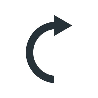 Sağ ok simge vektör işareti ve üzerinde beyaz backgr izole sembolü