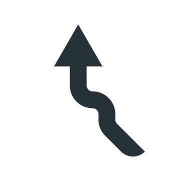 Ok simge vektör işareti ve üzerinde beyaz adam izole sembolü