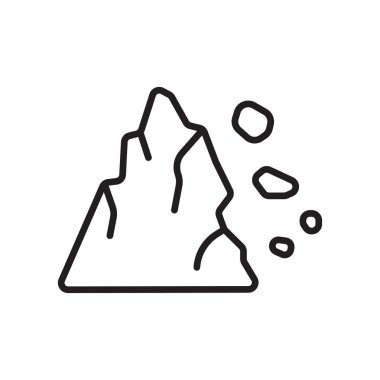 Heyelan simge vektör işareti ve üzerinde beyaz backgrou izole sembolü