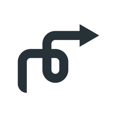 Sağ ok simge vektör işareti ve üzerinde beyaz backgr izole sembolü