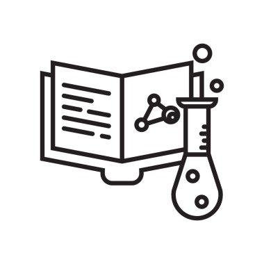 Bilim kitabı simge vektör işareti ve üzerinde beyaz backg izole sembolü