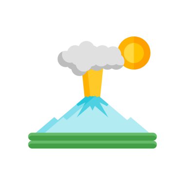 Volkan simge vektör işareti ve beyaz arka plan üzerinde izole sembolü