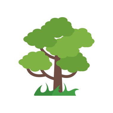 Ağaç simge vektör işareti ve beyaz arka plan üzerinde T izole sembolü