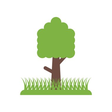 Ağaç simge vektör işareti ve beyaz arka plan üzerinde T izole sembolü