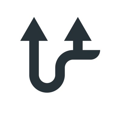 Ok simge vektör işareti ve üzerinde beyaz adam izole sembolü