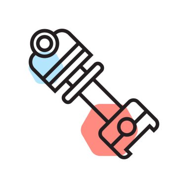 Piston simge vektör işareti ve beyaz arka plan üzerinde izole sembolü,