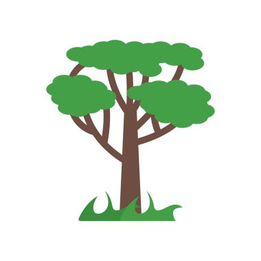 Ağaç simge vektör işareti ve beyaz arka plan üzerinde T izole sembolü