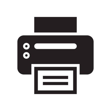 Office yazıcı simge vektör işareti ve üzerinde beyaz bac izole sembolü