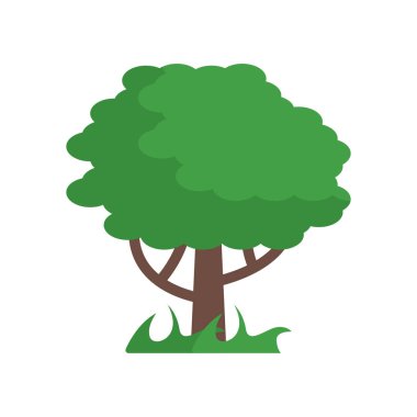 Ağaç simge vektör işareti ve beyaz arka plan üzerinde T izole sembolü