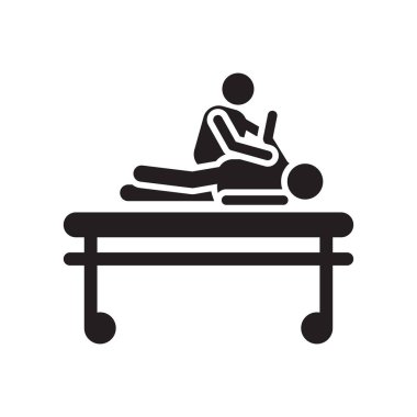 Chiropractic simge vektör işareti ve üzerinde beyaz backg izole sembolü