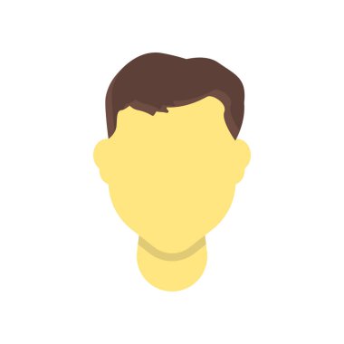 Adam saç simge vektör işareti ve üzerinde beyaz adam izole sembolü