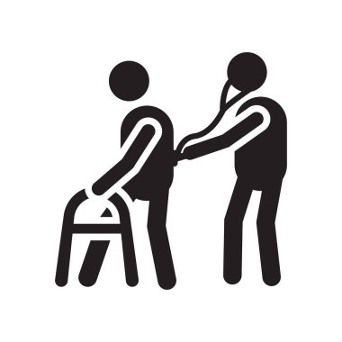 Muayene simge vektör işareti ve üzerinde beyaz backgr izole sembolü