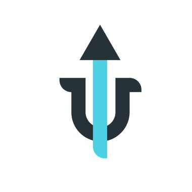 Ok simge vektör işareti ve üzerinde beyaz adam izole sembolü