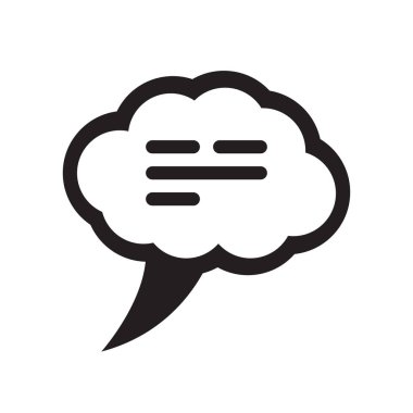 Konuşma balon simge vektör işareti ve üzerinde beyaz bac izole sembolü