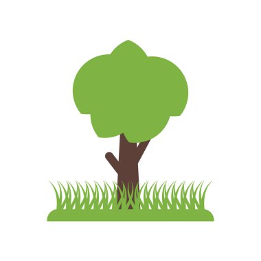 Ağaç simge vektör işareti ve beyaz arka plan üzerinde T izole sembolü