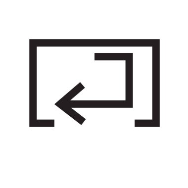 sol ok simge vektör işareti ve üzerinde beyaz backgro izole sembolü