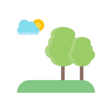 Ağaç simge vektör işareti ve beyaz arka plan üzerinde izole sembolü