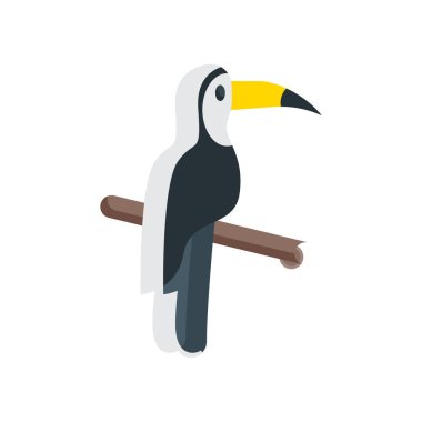 Toucan simge vektör işareti ve beyaz arka plan üzerinde izole sembolü,