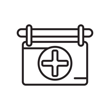 Kızıl Haç simge vektör işareti ve üzerinde beyaz backgrou izole sembolü