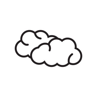 Bulutlu simge vektör işareti ve beyaz arka plan üzerinde bulutlu logo kavramı izole sembolü