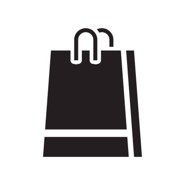 Kağıt çanta simge vektör işareti ve üzerinde beyaz backgrou izole sembolü