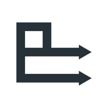 Sağ ok simge vektör işareti ve üzerinde beyaz backgr izole sembolü