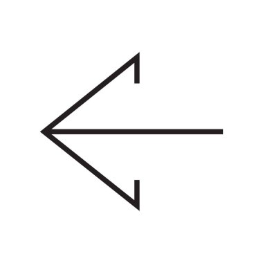 sol ok simge vektör işareti ve üzerinde beyaz backgro izole sembolü