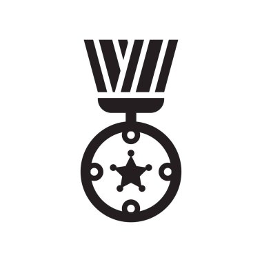 Madalya simge vektör işareti ve beyaz arka plan üzerinde izole sembolü, 