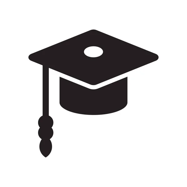 College Graduation Cap icona segno vettoriale e simbolo isolato su w — Vettoriale Stock