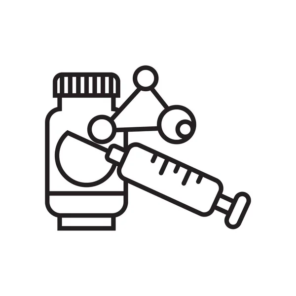 Símbolo do vetor do ícone da seringa e símbolo isolado no fundo branco —  Vetores de Stock